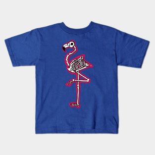 Flamingo Skeleton Graphic Illustration Kids T-Shirt